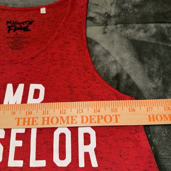Mighty Fine CAMP COUNSELOR Tank Top Size Large Red Casual Graphic - Picture 6 of 7